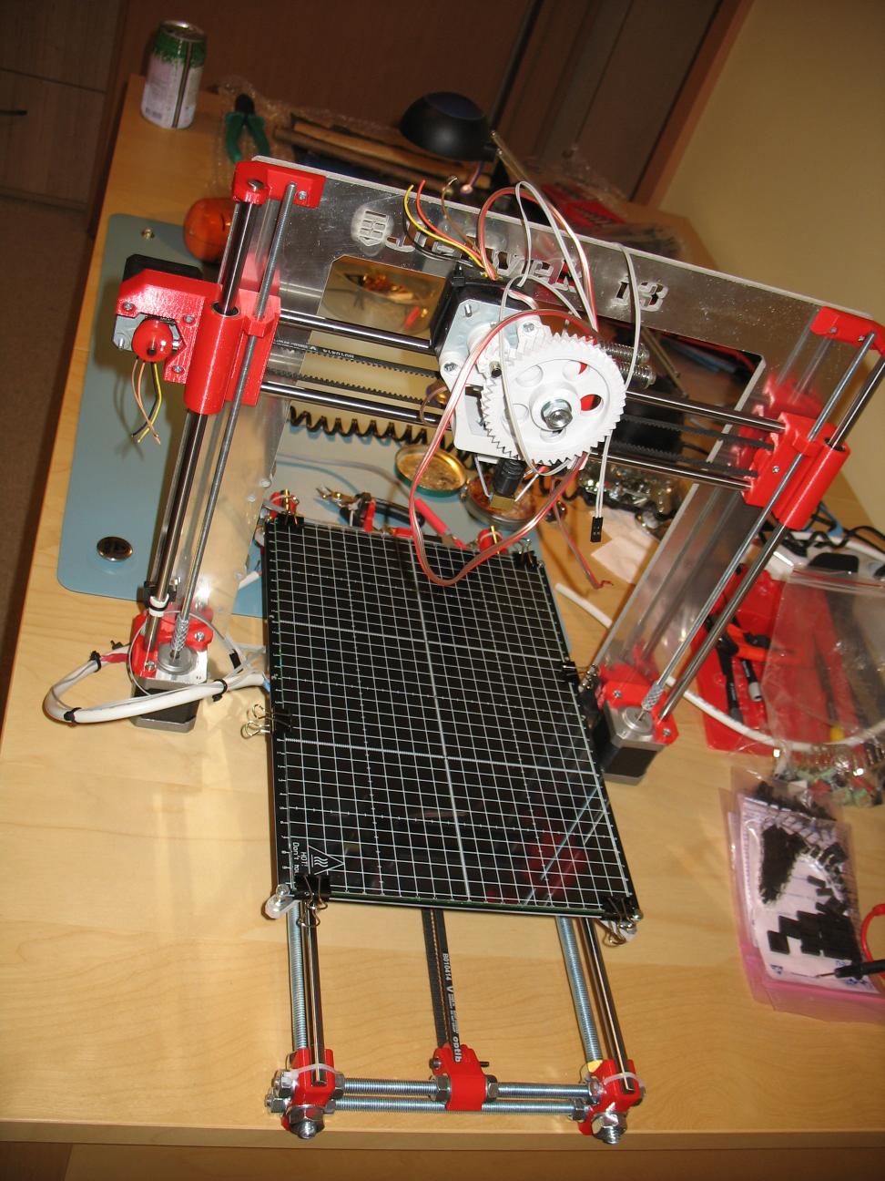extruder, heated bed and cabling