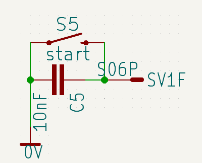 PCB with keys -- one key and de-noising cap